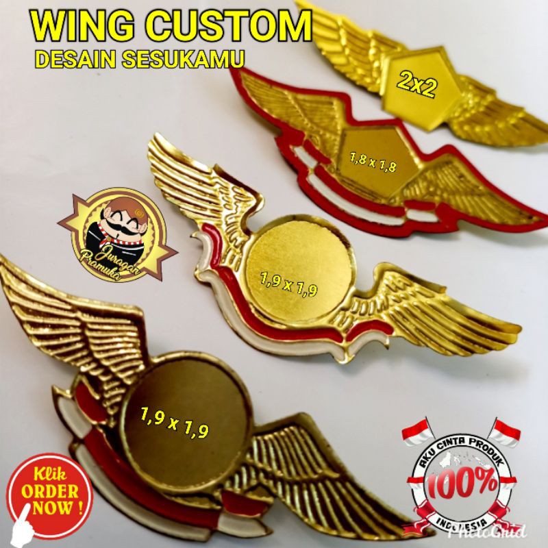 WING CUSTOM DESAIN SENDIRI ( MINIMAL ORDER 20 PCS ) ( CUSTOM )