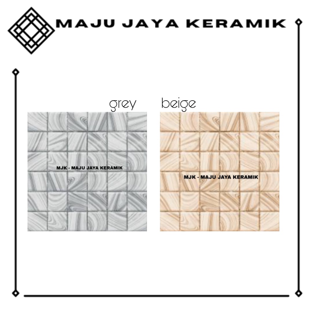 Keramik Lantai Teras  40x40 Kasar Timbul Kotak Abu Cream | Mulia Eterno
