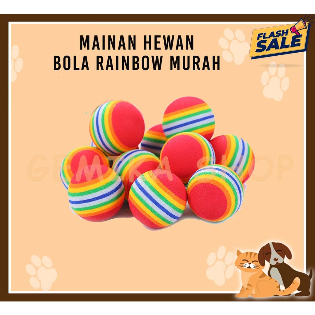 MAINAN KUCING BOLA RAINBOW MURAH