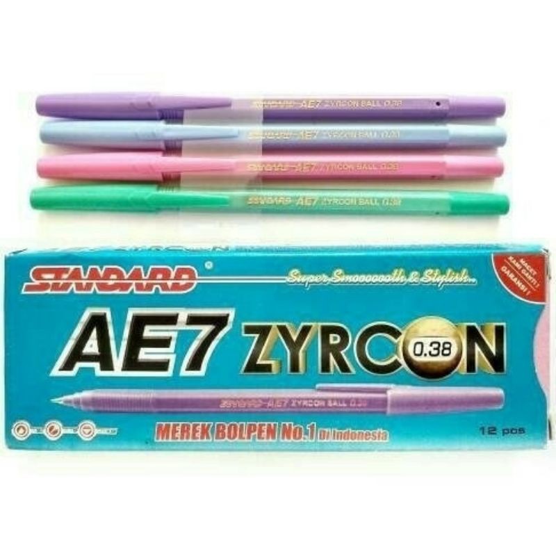 

Pulpen Standard AE7 Zyrcon Ball 0.38 Mm Per Lusin