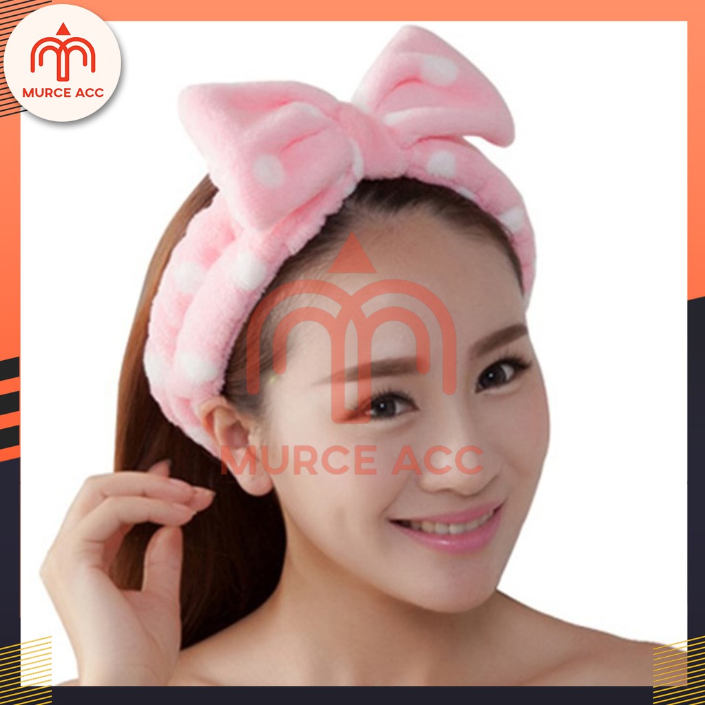 Bandana Mandi / Bandana Masker Bulu Lucu Model Pita Chibi Import Korea