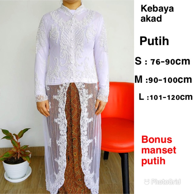 Kebaya Akad Nikah/ Kebaya Putih Akad Nikah / Kebaya Putih / Kebaya Nikahan