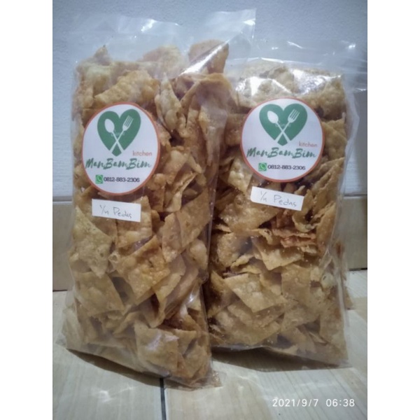 keripik bawang Snack homemade original gurih / gurih pedas 250 gram