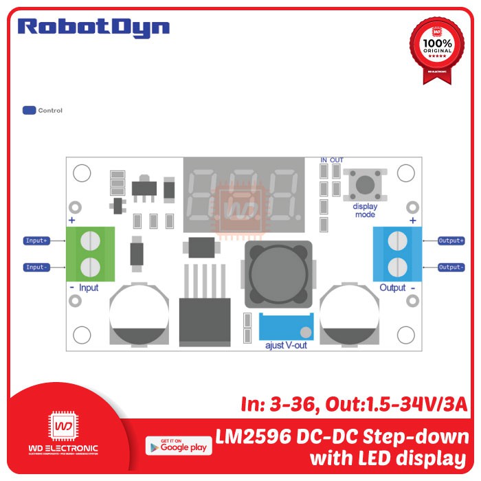 RobotDyn LM2596 DC to DC Step down 3A with LED Display