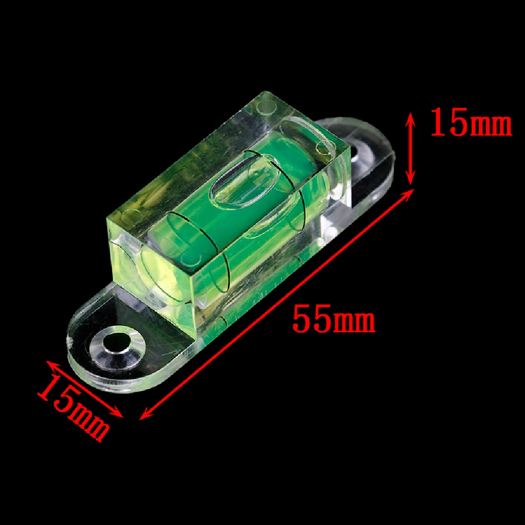 (lsingers1) Bubble Spirit Level Mini Bentuk Kotak Bahan Akrilik Dengan Lubang Skrup