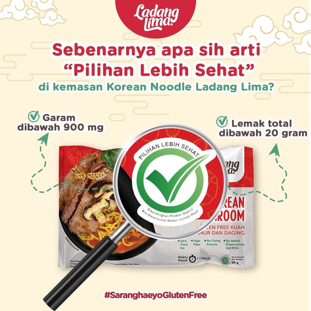 Ladang Lima | Mie Korea Gluten Free Ladang Lima 94g | Instant Noodle