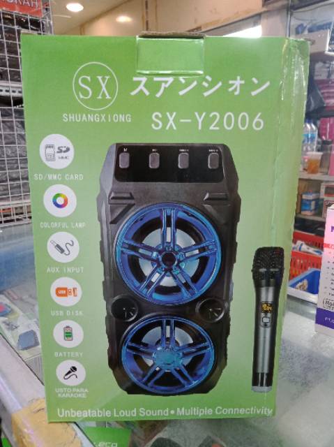 SPEAKER PORTABLE MIC BLUETOOTH KARAOKE SX 2006