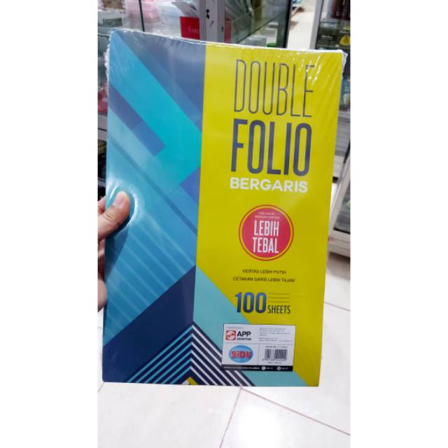 1pak Kertas double folio bergaris 100 sheets