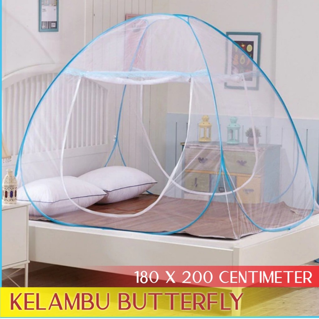 Kelambu BUTTERFLY 180 &amp; 200CM/Kelambu Tenda AntiI Nyamuk / Mudah Dilipat