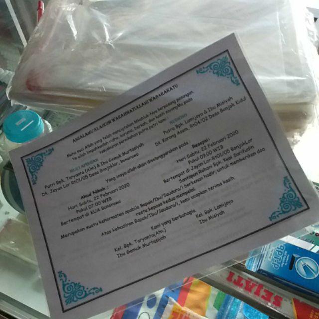 Plastik Opp Undangan Lem @100 Pcs/pack Size 10 X 22 (cm) - 16,5 X 22 (cm)