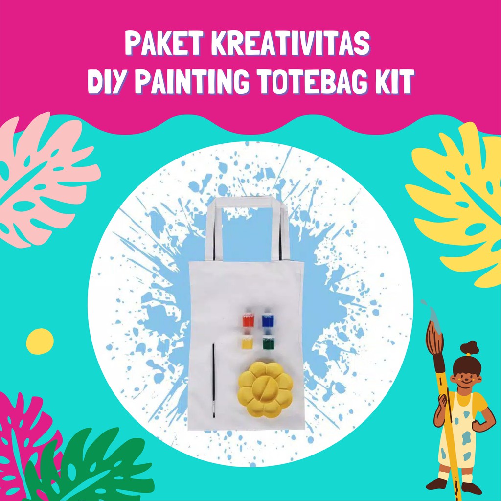 Jual Diy Totebag Polos Painting Kit Melatih Melukis Melukis Tas