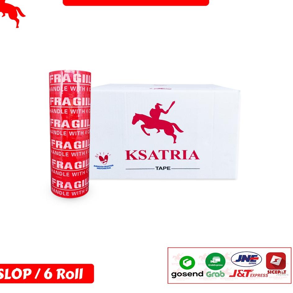 

Hot Sale - Lakban OPP Tape / Lakban Fragile Merah KSATRIA Tape 80 Yard 1 Slop ,,