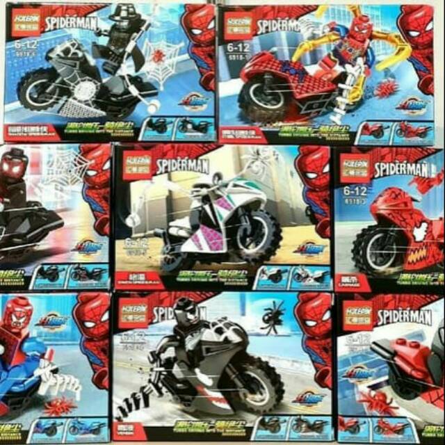 Minifigure - HJLepin 6918 - Spiderman Into The Spider Verse With Bike