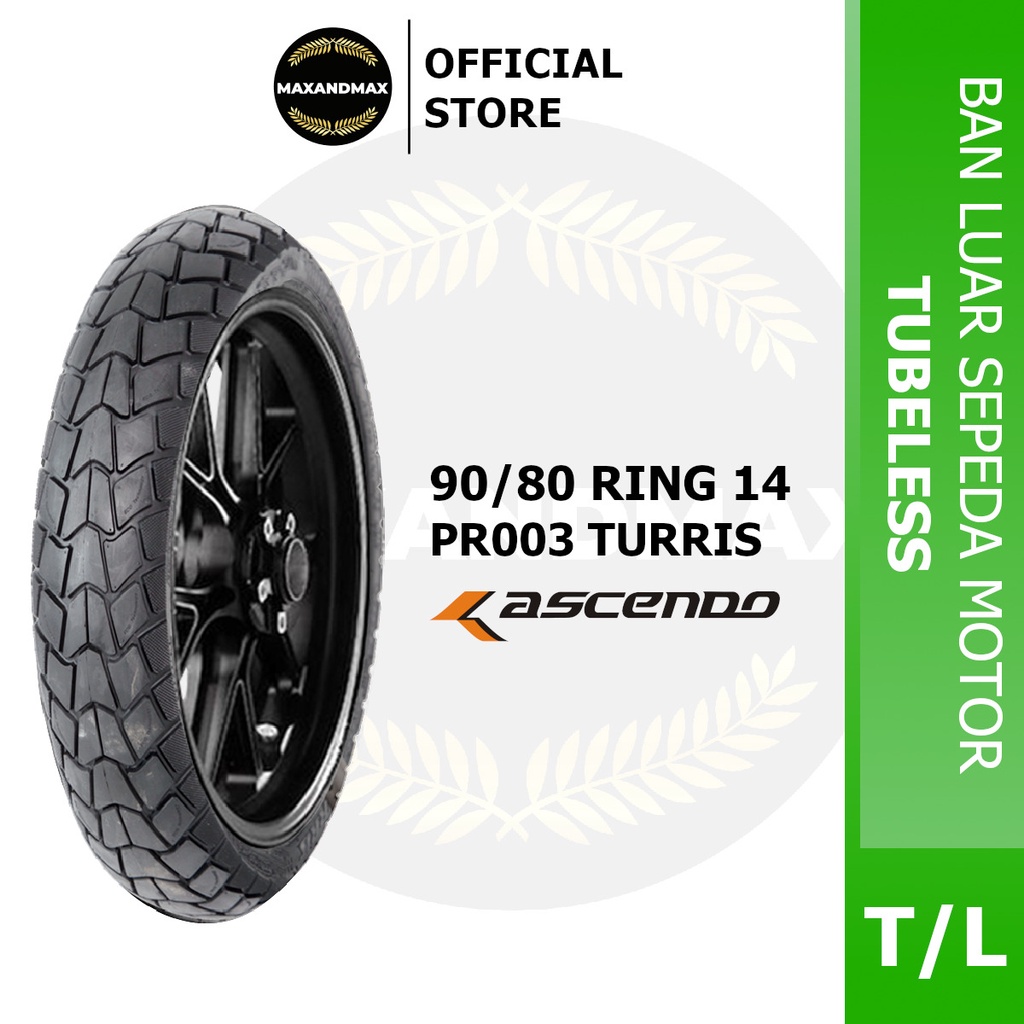 Ban Motor ASCENDO 90/80-14 PR003 TURRIS Tubeless Ring 14