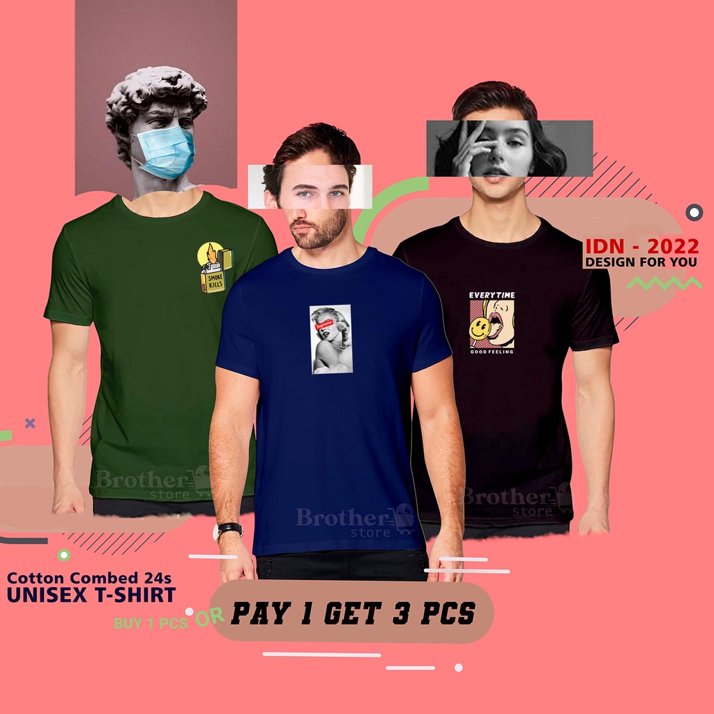 BUY 1 OR 3 PCS ( PROMO COD ) BROTHER STORE / Kaos Distro100% Catoon Combed 30s / ArticelBSSE