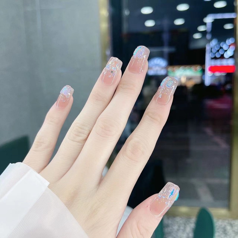 Kuku Palsu 【B18，lem cair】Nikah kuku Wedding False Nailart Pengantin Tangan