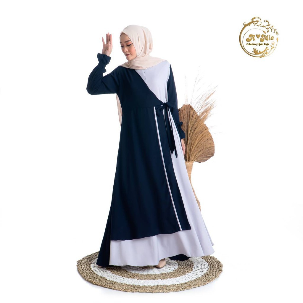 Gamis Syari Polos Remaja Terbaru Kekinian Perempuan Muslim Size S M L XL Pesta Kondangan Premium-6