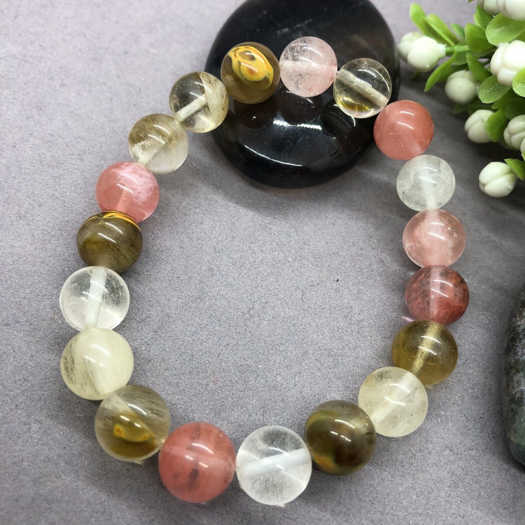 Gelang Kristal Batu Cherry Quartz