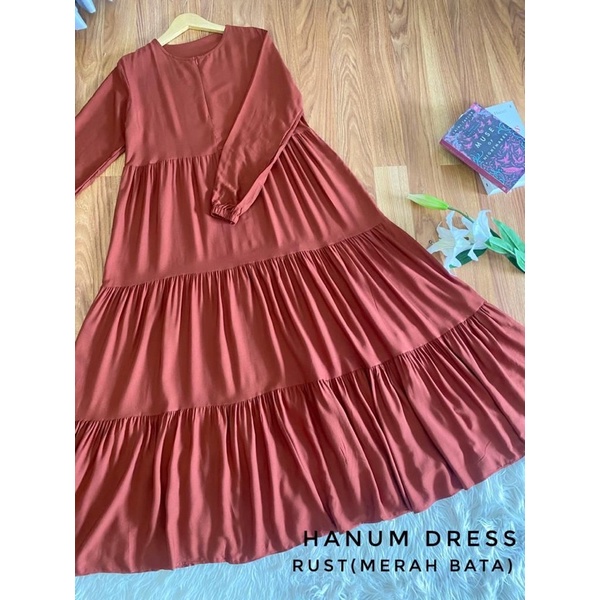 Hanum dress premium / dress polos / dress busui / gamis busui / dress rayon twill / dress hitam polos / BISACOD-RUSH