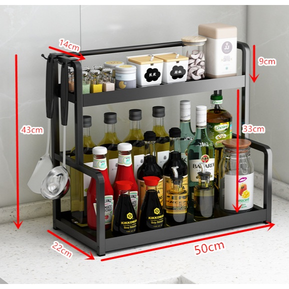 Dapur Penyimpanan Rak Bumbu Produk Rak Rumah Tangga Tabel Rak Bumbu Rak Desktop Multi-Fungsi Rak Penyimpanan Dudukan Pisau