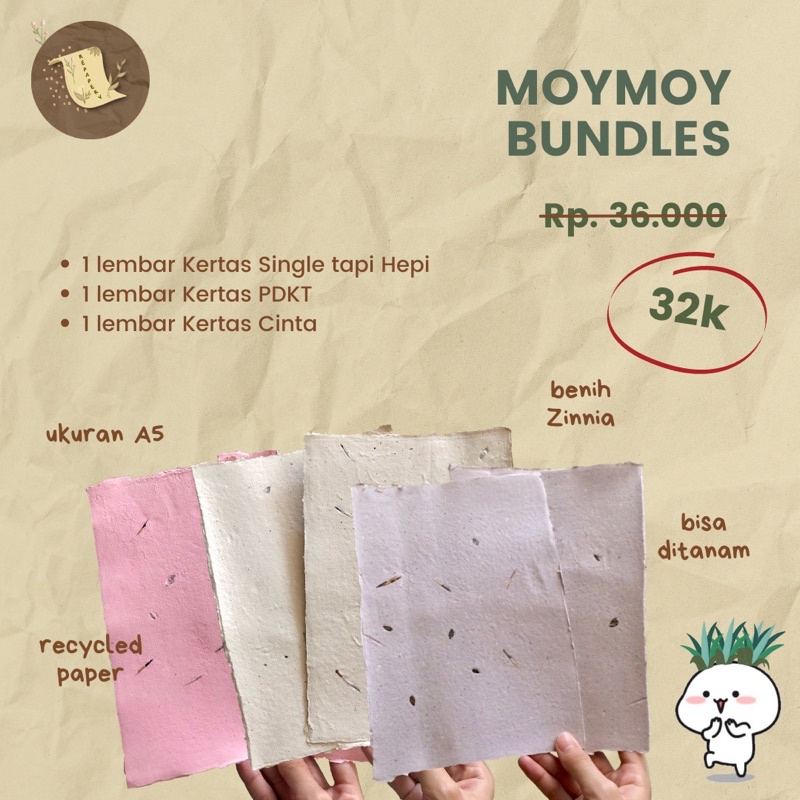 

‼️BUNDLE‼️REPAPERY - Kertas Benih, Seed Paper for journaling, Kertas Daur Ulang, Recycled Paper