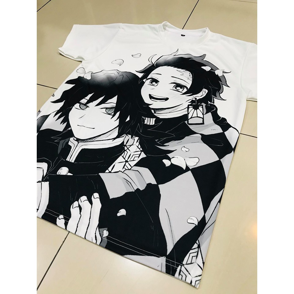 Kaos Tanjiro X Giyuu Black White Dryfit