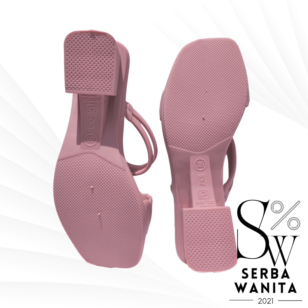 Sendal Wanita Karet Jelly 2023 Terbaru Porto Lady ZKS Sendal Jelly Tali Wanita Terkini Sandal Wanita Terbaru Sendal Jelly wedges