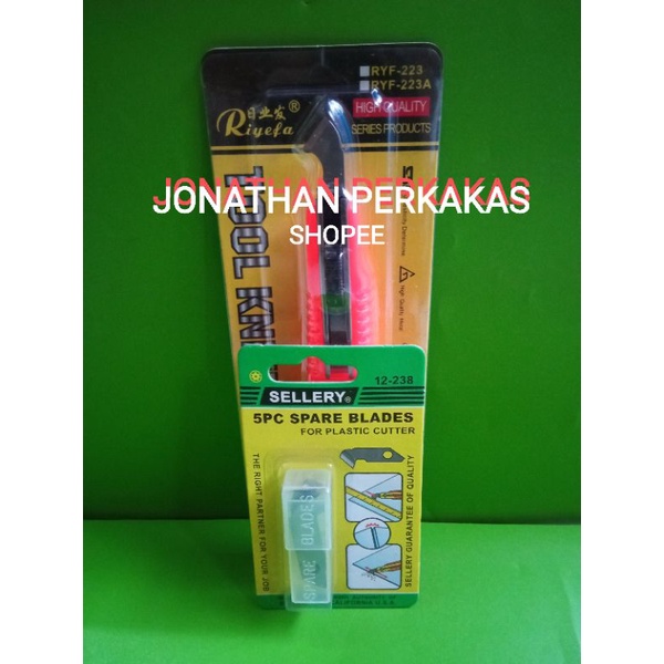 

paket pisau carter acrylic riyefa+isi(mata) carter acrylic sellery 5pcs