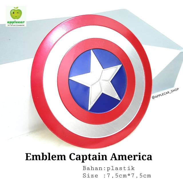 Emblem Stiker Kapten Amerika 3D Metal