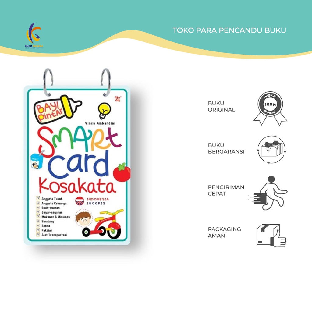 Bayi Pintar Smart Card Kosakata (Indonesia-Inggris) - Vinca ambardini - Wahyu Media - Bukukaluku