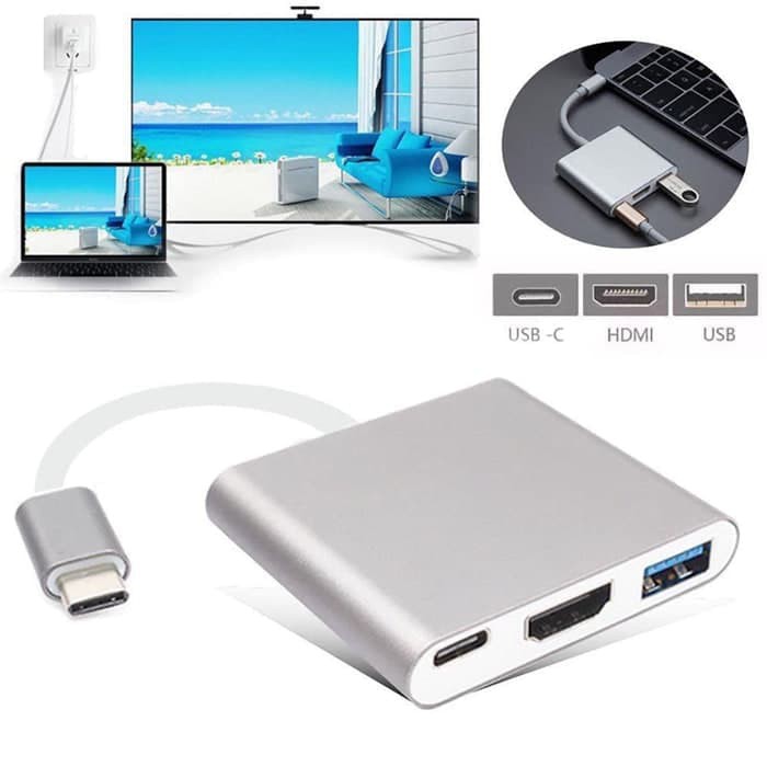 Multi Konverter Type C To HDMI USB3.0 Type C