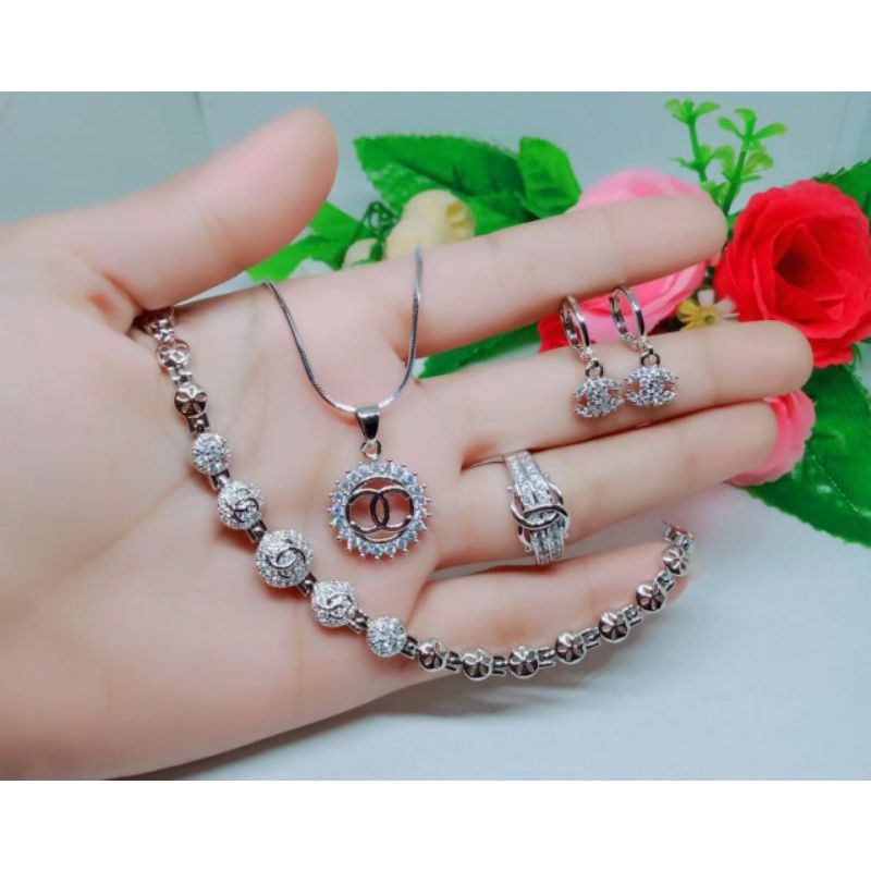 Set perhiasan xuping aksesoris fashion silver S019