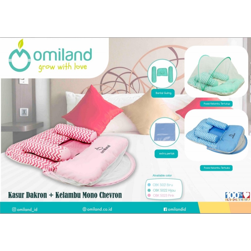 omiland kasur lipat bayi dakron set kelambu