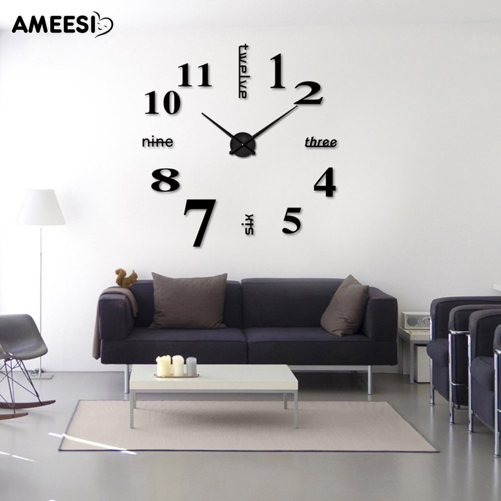 Buy It Amee Mirror Effect Wall Clock 3d Sticker Diy Art Room Decor