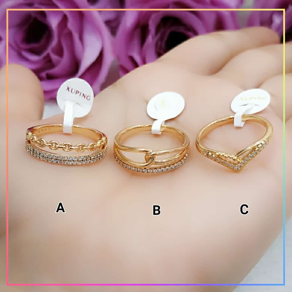cincin xuping cincin dewasa premum ori xuping perhiasan wanita lapis emas gold A180