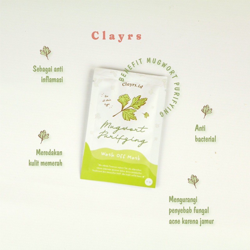 MASKER ORGANIK MUGWORT &amp; SAFFRON with HONEY by Clayrs.id