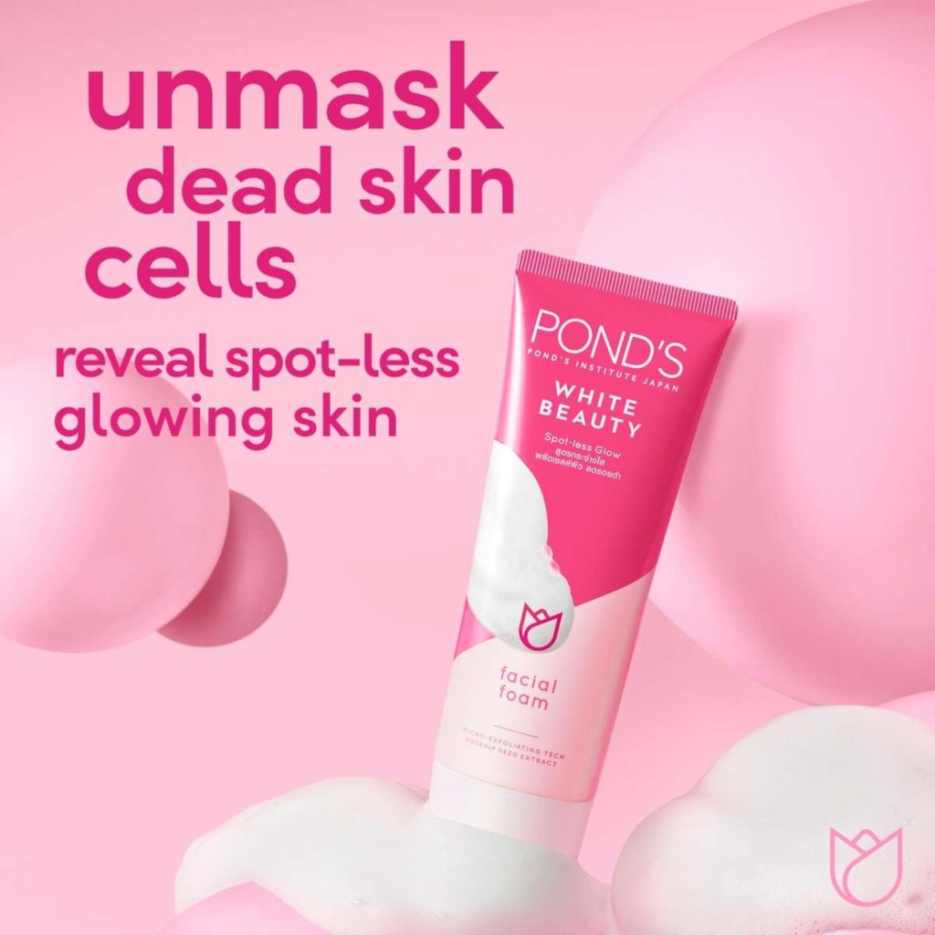 Ponds Facial Foam White Beauty Rosy white 100gr (Sabun Cuci Muka)