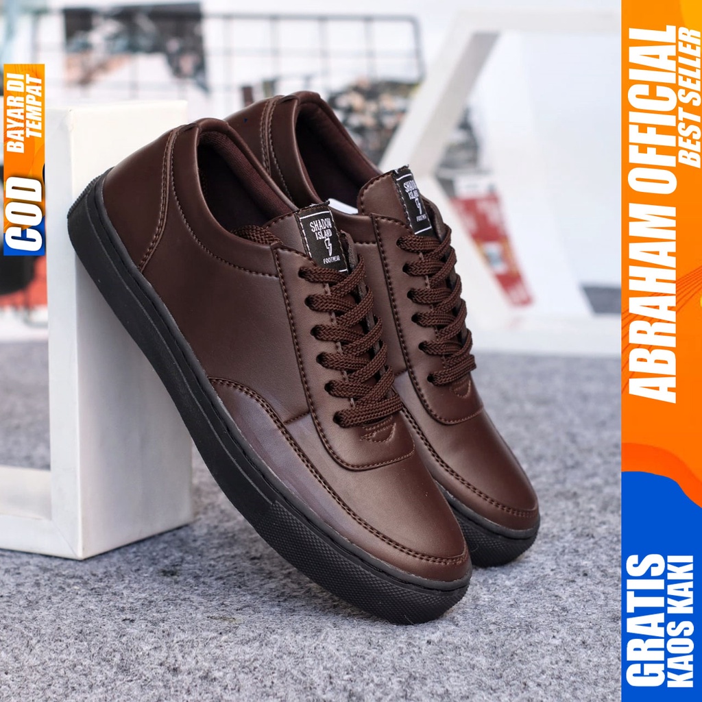 ROVER Sepatu Sneakers Pria Kulit Sintetic Sepatu Pria Casual Sneaker Cowok / Cowo Sepatu Kasual Semi Formal Kerja Kantor Kuliah Gaya Santai Keren Kekinian Original Murah Terlaris