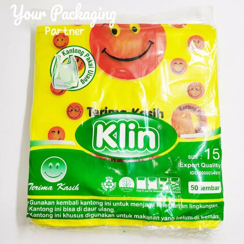 Murah Lebai !! kantong kresek plastik smile 15 cm x 37 cm klin