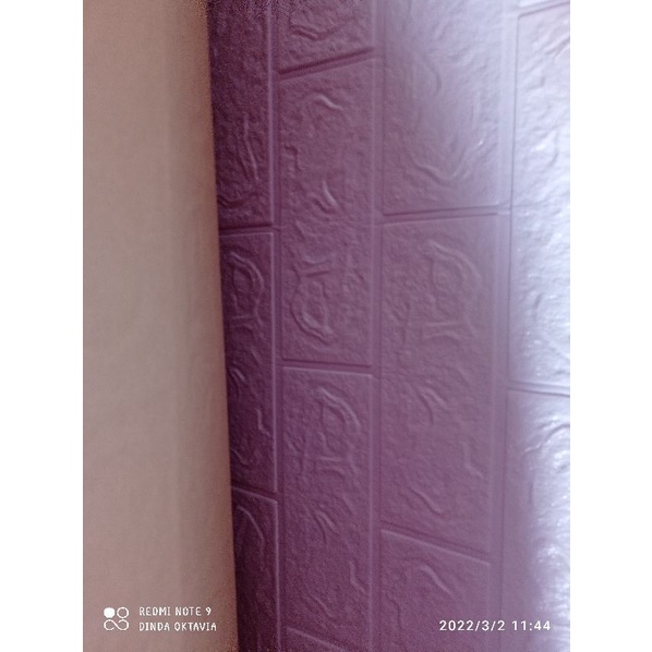 PROMO!!! WALLPAPER FOAM 3D KETEBALN 4MM BISA COD KESELURUH WILAYAH BAYAR DI TEMPAT SETELAH TRIMA BARANG-ungu muda