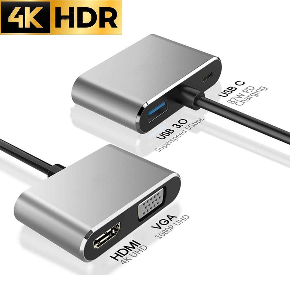 4 IN 1 USB C Type-C To HDMI Adapter 5 IN 1 / 6 IN 1/ 8 IN 1 Travel 4K VGA USB 3.0 Converter Konektor USB Type C to 3 in 1 HDMI Converter USB 3.0 Type C