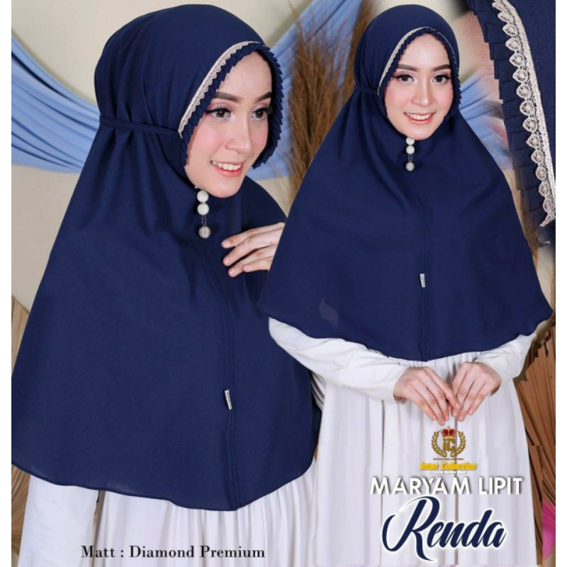 MARYAM LIPIT RENDA / BERGO MARYAM KCB RENDA L / HIJAB INSTAN / KERUDUNG TRENDI / BERGO DIAMOND SIZE 