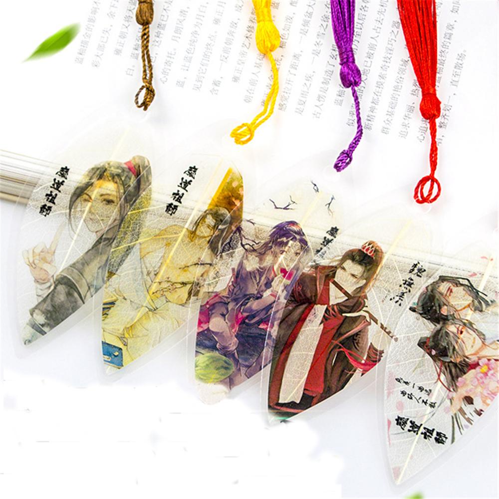 [Elegan] Mo Dao Zu Shi Bookmark Lucu 2Pcs Hadiah Guru Bentuk Daun Alat Tulis Tanda Buku