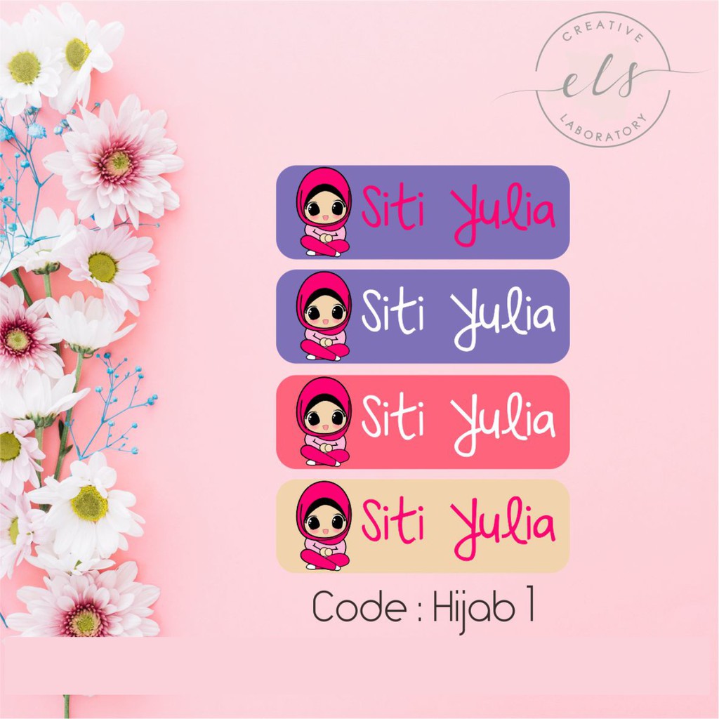 

stiker label nama custom waterproof anti air