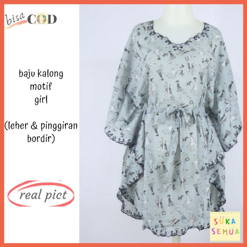 Baju Atasan Wanita / Blus Kalong Bordir Eksklusif (Girl) // Kelelawar Batwing Sifon Fashion Blouse -