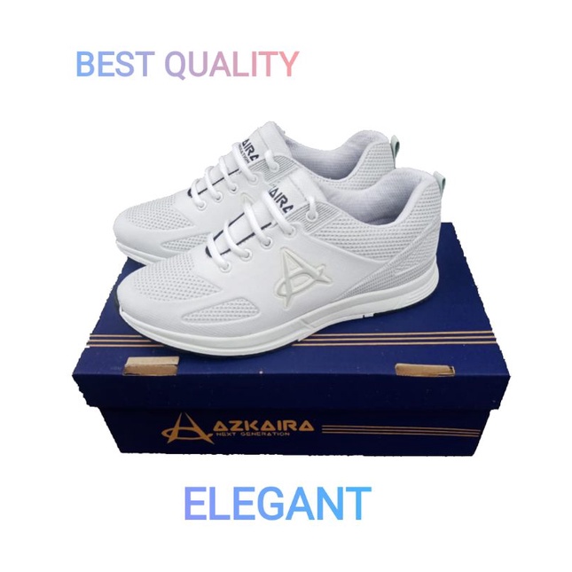 SEPATU SNEAKERS CASUAL SPORT FULL WHITE AZKAIRA