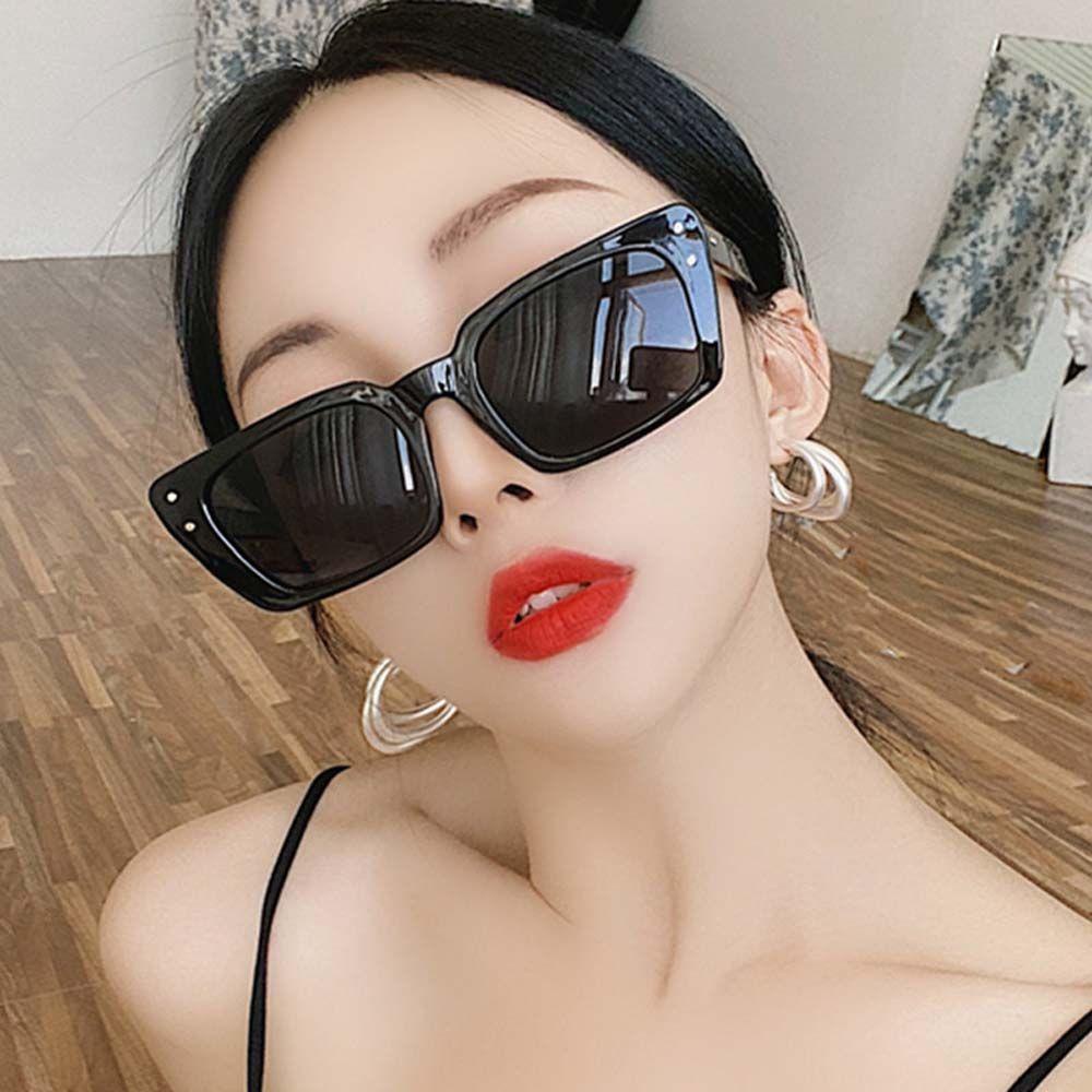 Mxbeauty Kacamata Kotak Fashion Jalan Gaya Hitam Padi Kuku Hijau Matahari Kacamata Pria Sunglasses