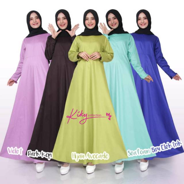 Gamis Katun Jepang Premium Ori Cantik Murah Basic Polos S M L XL Jumbo 4L