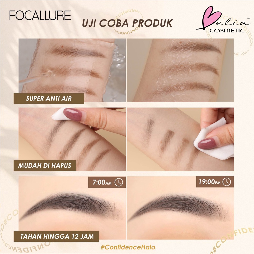 ❤ BELIA ❤ FOCALLURE Silky Shaping Eyebrow Pencil FA202 | Tahan Air Sliding Pensil alis-Makeup | Eyebrow Pen | Pensil Alis | BPOM