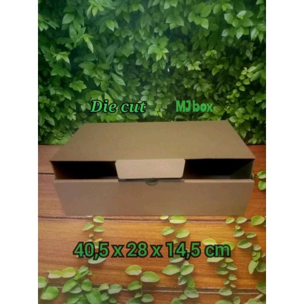 

kardus karton uk 40,5x28x14,5 cm, die cut model box pizza